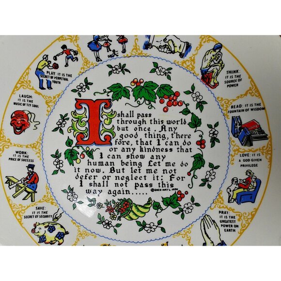 Vintage Enco National Decorative Plate Abundant Living Inspirational Prayer - Picture 2 of 8